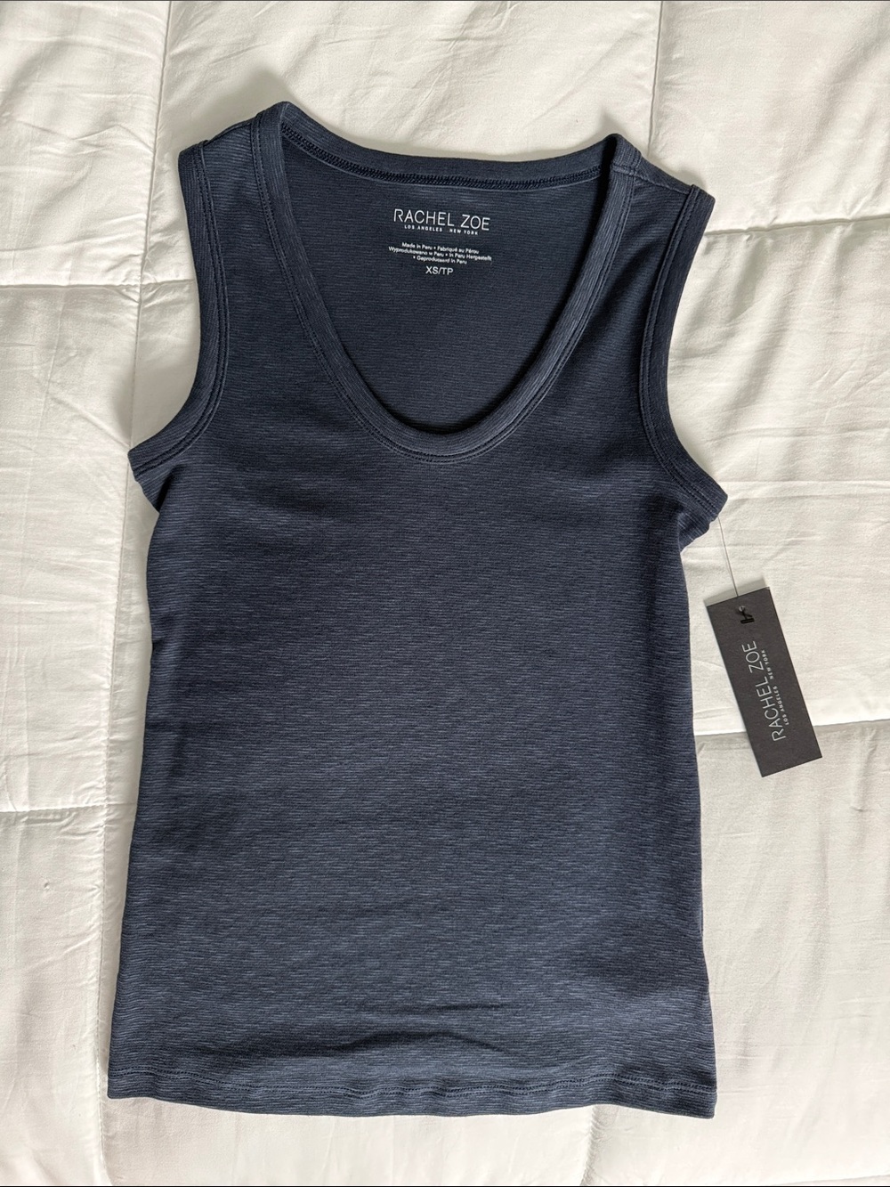 Rachel Zoe Navy Scoop Neck Tank Top - Picture 1 of 3
